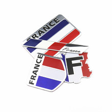 Автомобильный Стайлинг 3D алюминиевый Флаг Франции эмблема знак, наклейка на автомобиль наклейки для Peugeot 206 207 208 307 308 Citroen C2 C3 C4 C5 C6 2024 - купить недорого