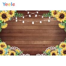 Yeele-fondos de fotografía personalizados para estudio fotográfico, tablero de madera, girasoles, Ligth, cumpleaños, retrato 2024 - compra barato