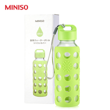 Miniso quality product transparent glass of water cup water bottle portable car anti hot 2024 - buy cheap