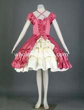 Cute Pink and White Short Sleeves Princess Sweet  Lolita Dress Ball Gown Gothic Lolita Dress 2024 - buy cheap