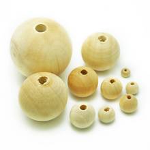 DIY 6-1000PCS Natural Ball Round Spacer Wooden Beads Eco-Friendly Natural Color Wood Beads Lead-Free Wooden Balls perle en boi 2024 - buy cheap