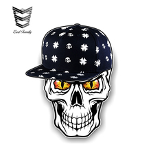 EARLFAMILY-calavera gótica de Hip Hop con ojos malvados, pegatinas de vinilo para coche, adorno externo, azul, verde, gris, púrpura y amarillo 2024 - compra barato