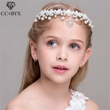 CC frontlet headband tiara crown pearl cubic zircon wedding hair accessories for bridal pageant party beach luxury jewelry su042 2024 - buy cheap