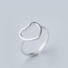 Jisensp 2019 anillo de boda de plata con forma de corazón para mujer joyería minimalista anillo de dedo de amor regalo de BestFriend Dropshipping 2024 - compra barato
