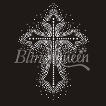 BlingQueen 25PCS/LOT Hot Fix Iron On Rhinestone Motifs Cross Designs 2024 - buy cheap
