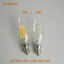10pcs Led Filament Bulb C35 Big light bulb 2W 4W filament led bulb E14 clear glass indoor lighting lamp AC220V Edison Bulb 2024 - buy cheap