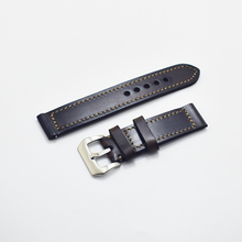 KZfashion handmade Watch Band Genuine Leather straps 24mm man watch accessories men High QualityblackWatchband 24mm 2024 - buy cheap