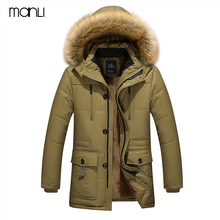 Men Down Jacket Fur Collar Hooded Jacket Men Coat Thicken Warm Plush Zip Winter Jacket Men Windproof Male Down Plus Size M-8XL 2024 - buy cheap