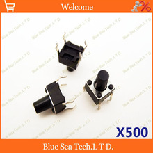 500 pcs 6*6*8mm Round Tactile Push Button Switch/Micro switch,6X6X8MM DIP button switch black 2024 - buy cheap