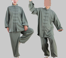 unisex Summer&Spring Tai chi stretch cotton&linen taiji clothing martial arts uniforms kungfu wushu exercise clothing green/red 2024 - buy cheap