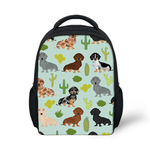 ELVISWORDS Cartoon Pet Dog School Backpack Girls Boys Kindergarten Kids Bag Mochila Escolar Dachshund Small School Bags For Baby 2024 - buy cheap