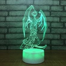 Osso dragão usb 3d lâmpada de poupança energia presente criativo crianças luz da noite base branca linda 7 mudança cor 3d luz 2024 - compre barato