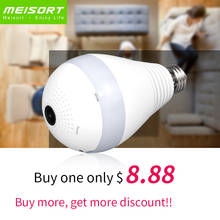Big Sale Meisort Wifi Camera Bulb LED Light Fisheye 360 IP Camera 960P 1.3MP Security Panoramic Camera Monitor VR13D Russian 2024 - buy cheap