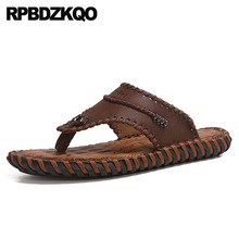 breathable slippers fashion sandals outdoor leather slides waterproof flip flop designer shoes men high quality summer water 2024 - buy cheap