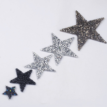 Hot Crystal Rhinestone Star Iron on Patches Bling Embroidered Applique For Clothing Shoe Bag Heat Transfer Sticker Stripes DIY 2024 - buy cheap