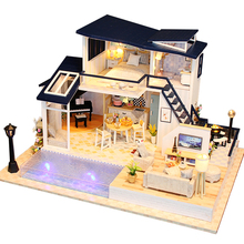 New Doll House Wooden Furniture Diy House Miniature Assemble 3D Miniaturas Dollhouse Puzzle Kits Toys For Children Birthday Gift 2024 - buy cheap