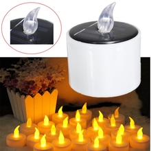 Solar Powered LED electronic Candle Battery Wedding Decor Romantic Warm White Tea Light 2024 - buy cheap