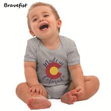 Summer Baby Bodysuits 0-24Months New Fashion Kids Jumpsuits Children Clothes For Boys Girls MADE IN COLORADO Letters Outfits 2024 - buy cheap