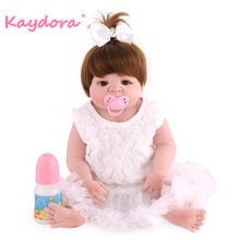 KAYDORA 22 inch 55cm Reborn baby doll lifelike silicone lol girl Soft vinyl hot sale lol promotion dolls babe boneca menina 2024 - buy cheap