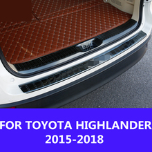 Placa do para-choque traseiro, peça de revestimento em aço inoxidável para interior do porta-malas, soleira, estilo do carro para toyota highlander 2015 a 2018 2024 - compre barato