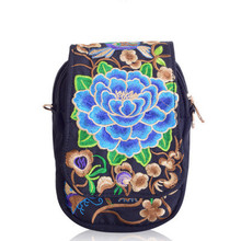 Bolso de mano con bordado Floral para mujer, bolsa cruzada de hombro, Vintage, pequeño 2024 - compra barato