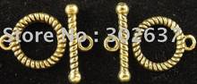 FREE SHIPPING 120sets Antiqued gold Metal Twist circle toggle Clasps A701G 2024 - buy cheap