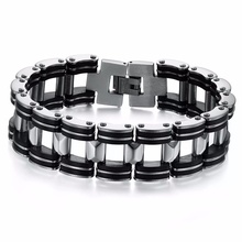 Stainless Steel Biker Mens Bracelet Link Chain Motorcycle Bike Bicycle Chain Bracelets Bangles Jewelry 2024 - buy cheap