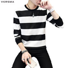 VERSMA футболки в стиле «хип-хоп», Мужская модная брендовая одежда с капюшоном толстовки для мужчин Slim Fit с длинным рукавом в полоску для мужчин размера плюс кофты 5XL 2024 - купить недорого