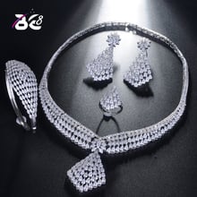 Be 8 Brilliant CZ Jewelry Sets for Women Bridal Wedding Sets 4 Pcs Earring Necklace Ring Bracelet Gift Parure Bijoux Femme S226 2024 - buy cheap