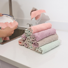 050 toalha de cozinha dupla face colorida de renda absorvente de água lubrificante lavar toalha pano 16*27.5cm 2024 - compre barato