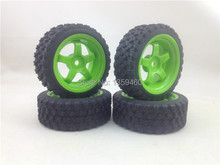 Pre-Glued New 4pcs 1/10 Rally Tires Tyre Wheel Rim W5S4 (Material Dark Green) 3mm offset  fits for 1:10 Rally Touring 1/16 Buggy 2024 - buy cheap