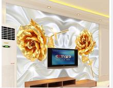Customized 3d photo wallpaper for walls 3 d wall murals Golden roses fashion background wall papers for living room decoation 2024 - buy cheap