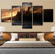 Modern Framed Wall Art Modular New Classics Pictures 5 Pieces Castle Landscape HD Printed Painting Canvas Home Decor Living Room 2024 - buy cheap