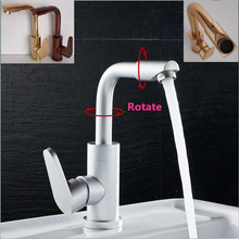 4 Color Space Aluminum Can Rotate Kitchen Single Handle Single Hole Hot And Cold Water Sink Faucet, Bathroom Washbasin Mixed Tap 2024 - buy cheap