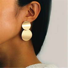 New Korean Women's Fashion Statement Metal Earrings For Women Gold Color Jewelry Simple Vintage Dangle Drop Earrings 2024 - buy cheap