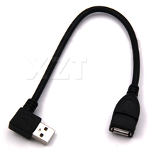 Удлинительный кабель IPCS 30 см, USB 2,0 «Папа-мама», Угловой 90 градусов, USB2.0 «Папа-мама», правый кабель 2024 - купить недорого