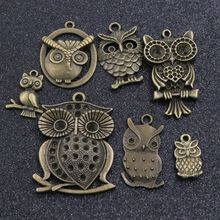 50g Cute Uneven Mixed Bronze Animal Metal Owl Charm Pendant Necklace Bracelet Jewelry Making Diy Accessories Wholesale Supply 2024 - buy cheap