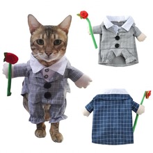 NEW Dog Costume Plaid Funny Flower Pet Cat Costume Puppy Suit Dressing Up Party Clothes For Pet Cosplay Costume 2 Color 2024 - buy cheap