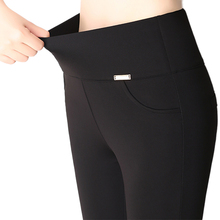 Pantalones pitillo de talla grande para mujer, Pantalón elástico de algodón de cintura alta, informal, ajustados, de oficina, 2018 2024 - compra barato