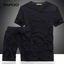TAPOO 2017 Summer Men's Casual T-Shirt Shorts Set Men's Shorts Suit Leisure Comfortable Cotton Shorts Suit In Stock 2024 - buy cheap