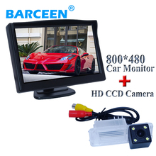 Original +4 led +glass 170 degree lens+5" wide lcd screen car rear view camera with screen monitor for Volkswagen GOLF 6/Magotan 2024 - buy cheap