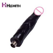 Consolador negro HISMITH, accesorios para máquina sexual 3XLR, consolador de 18cm con diseño de vena simulada, juguete sexual para masturbación femenina 2024 - compra barato