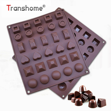 Moldes de silicone transhome para chocolate, forma de silicone integrada com 30 buracos e vários formatos para bolo, molde para doce e gelo, ferramentas de decoração de bolo diy 2024 - compre barato