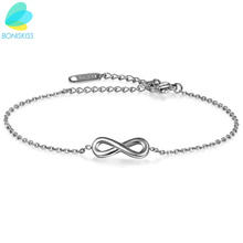 Boniskiss Girl Anklets Casual/Sporty Rose Gold/Silver Color Stainless Steel Women Ankle Infinity Bracelet Jewelry 2024 - buy cheap