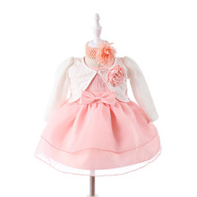 Fashion Baby Girls Dress + Jacket Birthday Party Pink Weddings Ball Baby Girls Vestidos Formal Baby Girl Clothes RBF184046 2024 - buy cheap