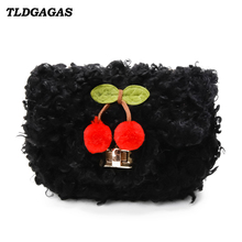 TLDGAGAS Fashion Cute Plush Cherry Pattern Kids Mini Shoulder Bags Winter Baby Girls Lovely Messenger Bag Child Cross Body Bag 2024 - buy cheap