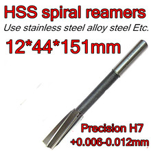 12*44*151mm 2pc/set Processing length 44 mm  Petiole 10mm  HSS spiral reamers drill  Precision H7 +0.006-0.012mm 2024 - buy cheap