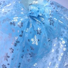 150 Cm Blue Silver Snowflake Sequins Fabric DIY Sewing Princess Dress Wedding Party Decor Silk Fabric Home Decor Cloth Supplies 2024 - buy cheap