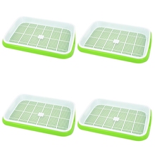 4Pc/Set Plant Flower Germination Tray Box Double-Layer Seed Sprouter Nursery Tray Hydroponics Basket (Green#) 2024 - buy cheap