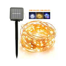 New Year Solar LED String Lamps Outdoor 10M 20M Lights for Wedding Party Christmas Holiday Garden X'mas Lighting 2024 - buy cheap